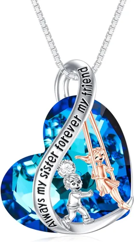 Vista 33 de Collar de plata de ley para hermanas, joyas de cumpleaños para hermanas y amigas