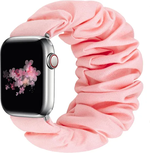 Vista 33 de Greatfine - Correa elástica para reloj Apple Watch Scrunchie de 38mm 40mm 42mm 44mm, correa elástica suave, con iWatch Series 6 SE 5 4 3 2 1, S L