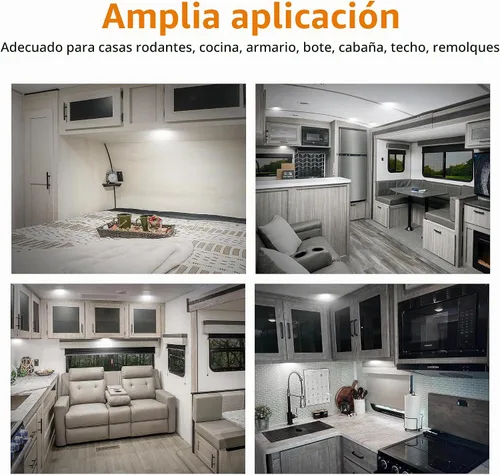 Vista 7 de RVZONE Luces Interiores para RV, Luz LED de Techo Tipo Disco de 5 Pulgadas para RV Regulable de 12 Voltios, Luces LED de 12V Tipo Disco para RV