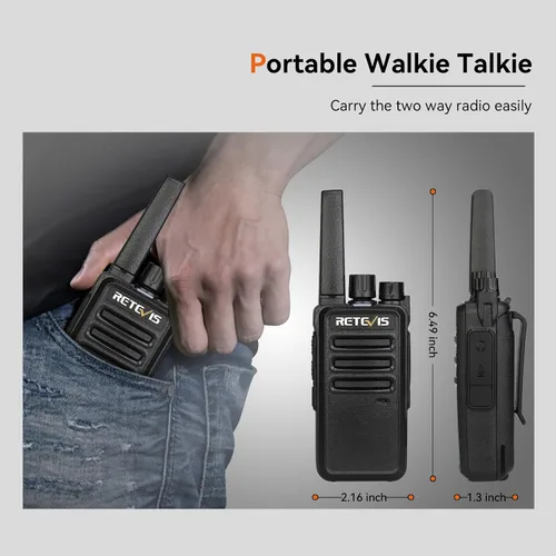 Vista 4 de Retevis RT68 Radio de 2 vías, Walkie Talkies de largo alcance para adultos (Paquete de 10) con cargador de 10 vías, carga más fácil y segura
