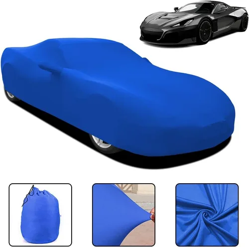 Vista 3 de WinPower Cubierta para Auto Deportivo de Interior 177-189 Pulgadas Elástica a Prueba de Polvo Protección Cubierta Completa para Auto para Garaje Azul