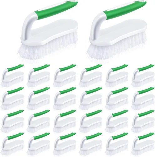 Vista 17 de Lallisa 12 piezas de cepillos para limpieza con mango cómodo de agarrar, resistente, cerdas rígidas, flexibles, cepillos a granel para ducha, baño
