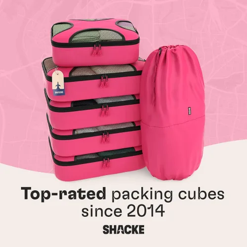 Vista 8 de Shacke Juego de 6 cubos de equipaje para viajes ligeros organizadores de equipaje