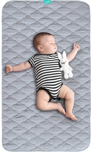 Vista 12 de Almohadillas de entrenamiento para ir al baño para niños pequeños, protector de colchón de cuna impermeable para almohadilla de humectación, Blanco
