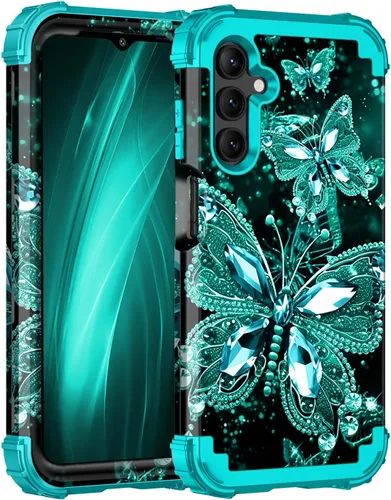 Vista 94 de Miqala Funda para Galaxy A14 5G, que brilla en la oscuridad, tres capas, resistente, a prueba de golpes, protección completa, parachoques
