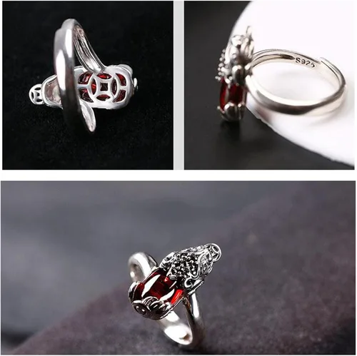 Vista 3 de Anillo de mantra Feng Shui Pixiu 2023, anillo Pixiu Feng Shui para hombres y mujeres, anillo ajustable para riqueza y protección, amuleto de dinero