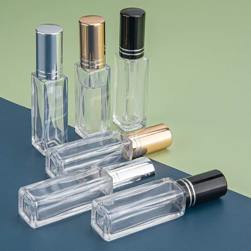 Vista 9 de Botella de perfume recargable, botella de perfume atomizadora sin BPA de 0.3 fl oz, atomizador de perfume de vidrio a prueba de fugas con tapas