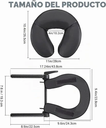 Vista 6 de Mesa de masaje universal, cuna y cojín de cara, silla de masaje ajustable, reposacabezas y almohada facial, plataforma de masaje, cojín