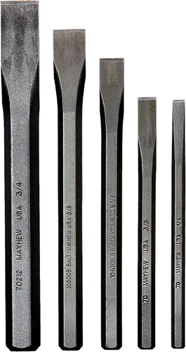 Vista 2 de Mayhew Tools 90002 - Juego de cinceles fríos, 5 piezas, acabado granallado