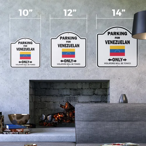Vista 2 de Cartel de estacionamiento venezolano de 10 x 10 pulgadas Plástico para interiores y exteriores Regalo novedoso de SignMission Designer Gag