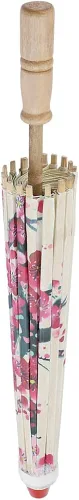 Vista 5 de KUIKUI Chinese Oiled Paper Umbrella Parasol White Wedding Umbrella Photo Props Tea Party Decorations