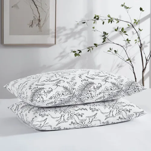 Vista 69 de Southshore Fine Linens® - Vilano® Springs - Par de fundas de almohada plisadas, color negro, estándar (Queen)