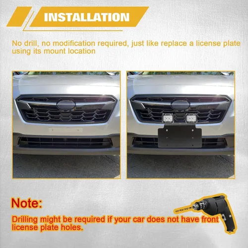Vista 6 de Xotic Tech - Soporte de montaje para placa de matrícula para parachoques delantero de auto, barra de luz LED todoterreno, compatible con la mayoría