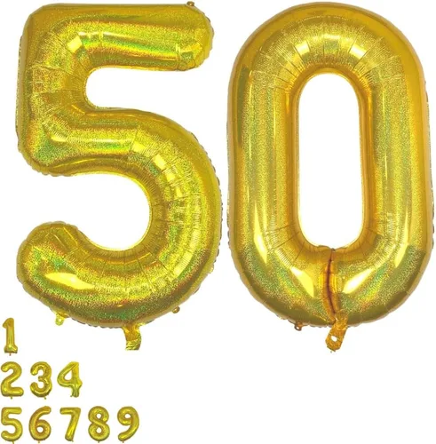 Vista 14 de DIWULI Globos dorados de 40 pulgadas – Globo grande del número 2, globos dorados grandes, decoraciones de fiesta de cumpleaños de helio, suministros