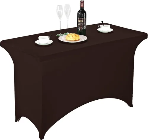 Vista 62 de LZY Cubierta de Mesa Elástica Ajustable de Spandex para Mesa Plegable de 6 pies, 4 pies o 8 pies, Mantel de Cóctel Rectangular, Perfecto para Champn