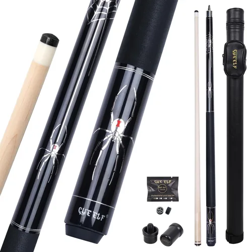 Vista 9 de CUEELF Scorpion Pool Cue Pro Taper Low Deflection Shaft 12.5mm Tip Negro