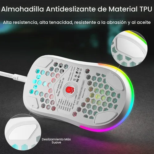 Vista 7 de DIERYA X TMKB - Teclado mecánico para juegos con cable al 60% y mouse para juegos con cable, color blanco (interruptor rojo silencioso)