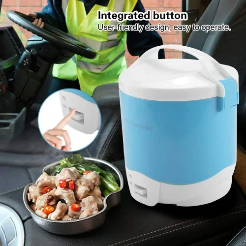 Vista 2 de Mini olla arrocera, 1.6L portátil de viaje, única olla de arroz pequeña con función de mantener el calor, vaporizador de revestimiento antiadherente