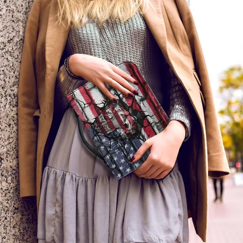 Vista 3 de Bengbobar Fundas para la Biblia con diseño de guepardo de la bandera estadounidense, funda impermeable para libros para mujeres y hombres, funda