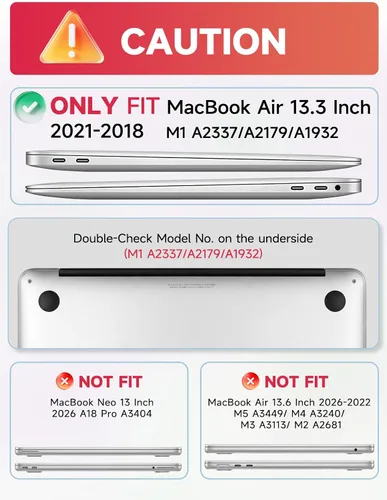 Vista 9 de iCasso - Funda compatible con MacBook Air de 13 pulgadas, versiones 2020-2018 A2337 M1 A2179 A1932, carcasa rígida de plástico con textura de cuero