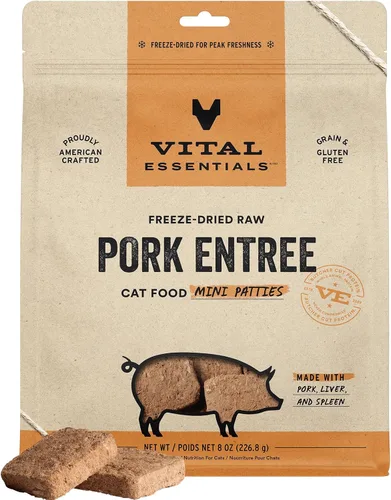 Vista 9 de Vital Essentials Alimento crudo liofilizado para gatos, mini empanadas de conejo, 8 onzas Soft, Complete Meal or Topper, Rehydrate, Made with 99%