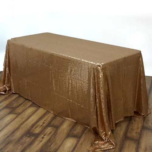 Vista 13 de Tableclothsfactory Luxury Collection Duchess - Mantel rectangular de lentejuelas, 60 x 126 pulgadas, color plateado