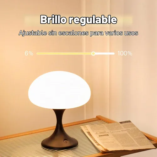 Vista 3 de MAGCHARM Lámpara de mesa recargable LED de 5 W con pantalla de cristal, pequeña luz táctil retro regulable con 3 temperaturas de color, luz estética