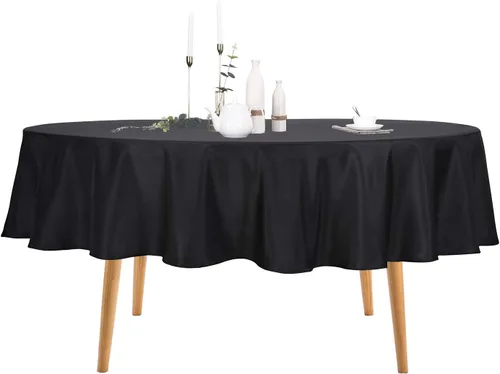 Vista 21 de Ascoza Paquete de 2 manteles cuadrados negros de tela de poliéster de 52 x 52 pulgadas para bodas, banquetes, restaurantes y fiestas