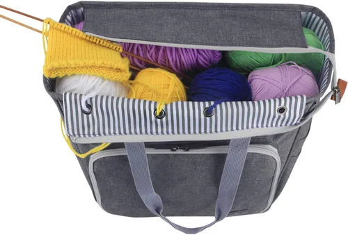 Vista 3 de LUXJA - Bolsa de almacenamiento para hilo de tejer, color gris