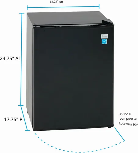 Vista 7 de Avanti RM24T1B refrigerador compacto de 2.4 cf