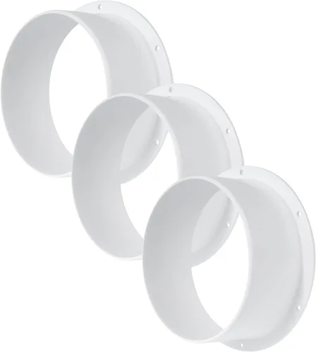 Vista 15 de Vent Systems Brida de conector de conducto de ventilación de aire blanco de 4 pulgadas, adaptador de tubo de ventilación de plástico HVAC con placa