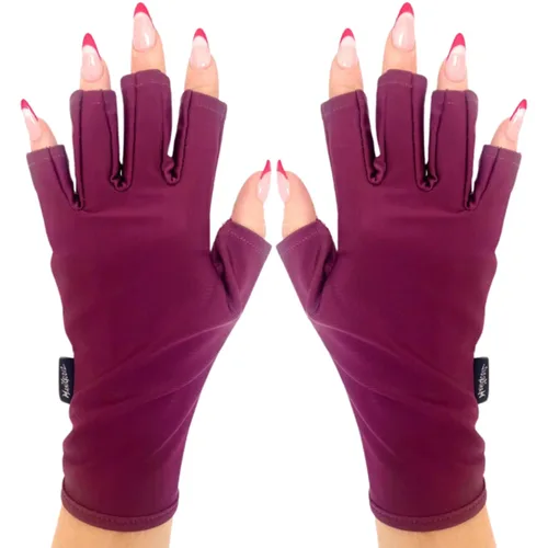 Vista 49 de ManiGlovz - Guantes de uñas originales con protección UPF 50+ UV Manicura de gel y guantes anti UV sin dedos para mujeres Se pueden utilizar