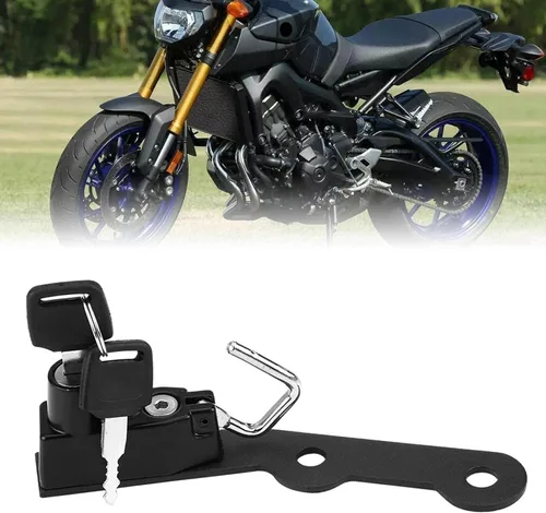 Vista 7 de Acouto Cerradura de casco de aleación de aluminio para casco de motocicleta, gancho de montaje de cerradura para MT-09 FZ-09 FJ-09 2014-2017