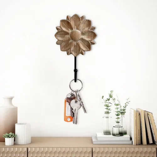 Vista 3 de dwellington Ganchos para Toallas con Flores Ganchos Decorativos Colgador para Colgar Ropa, Llaves, Toallas - Gancho Decorativo de Montaje en Pared
