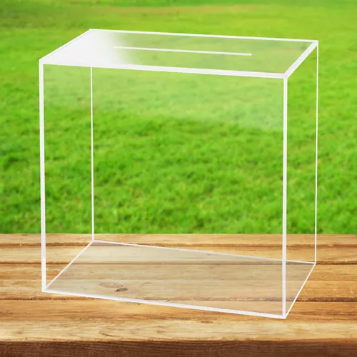 Vista 11 de Fowecelt Caja de Tarjetas de Boda de Acrílico Negro, Caja de Tarjetas DIY Grande en Blanco Sin Imprimir para Recepción de Boda, Fiesta