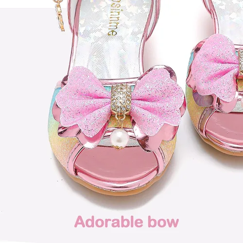 Vista 4 de Osinnme - Sandalias de boda para niña pequeña y grande