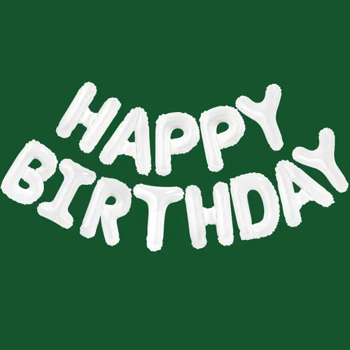Vista 44 de CANREVEL Cartel de feliz cumpleaños, 13 letras de papel de aluminio de Mylar de 16 pulgadas, decoraciones de fiesta de cumpleaños para niños
