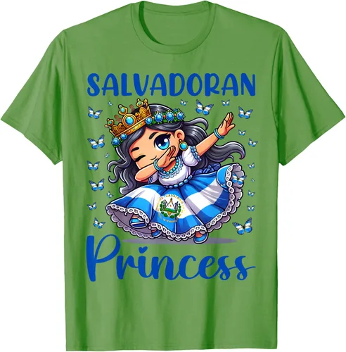 Vista 21 de Camiseta de princesa salvadoreña dabbing para niñas y niños
