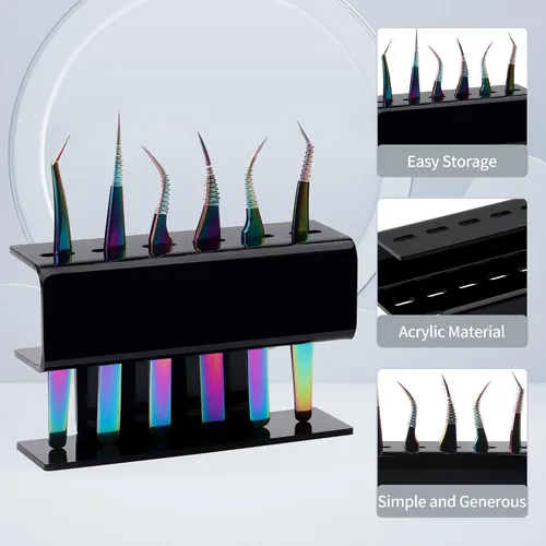 Vista 7 de GEMERRY - Suministros para extensiones de pestañas, soporte para pinzas, accesorios para suministros de extensión de pestañas, herramientas