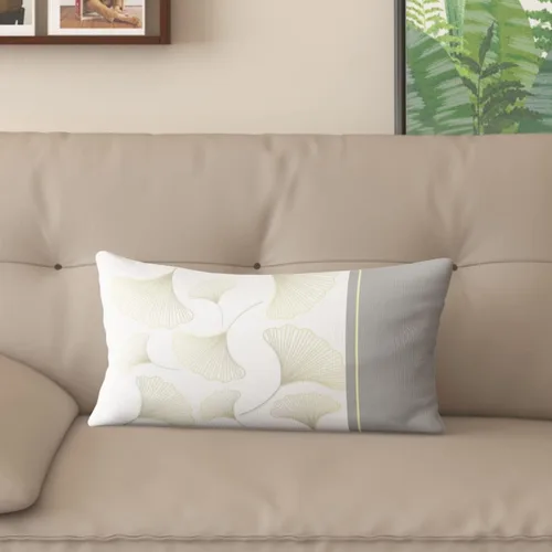 Vista 9 de Funda de almohada de mezcla de algodón y lino de estilo nórdico con patrón de hojas de ginkgo, funda de cojín para sofá del hogar, funda de almohada