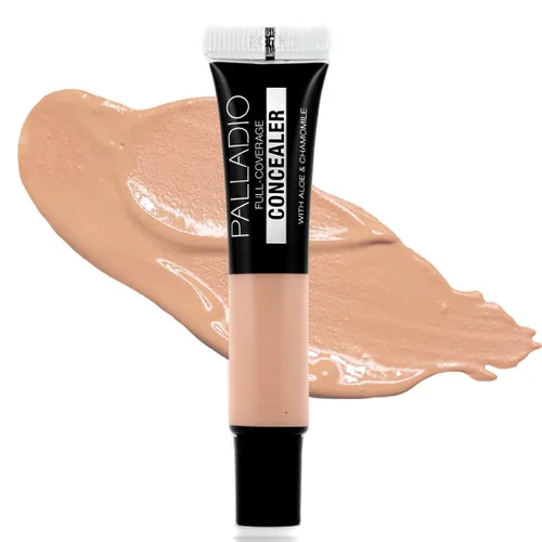 Vista 11 de Palladio Corrector de cobertura completa – Fórmula cremosa para rostro y debajo de los ojos, disfraza ojeras, manchas, líneas finas, unifica el tono