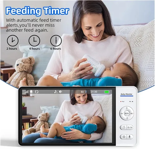 Vista 6 de 7,0 monitor video del bebé de la pulgada 720P ninguna cámara privada de la Con cable tipo C