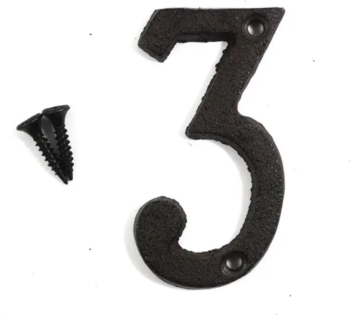 Vista 30 de Letras del abecedario de 3" en metal de hierro fundido decorativas, estilo clásico, para colgar letreros de pared, dirección, nombre, letrero