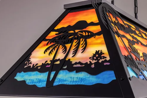 Vista 7 de TOCHIC Lámpara de mesa de billar vintage de 48 pulgadas, lámpara de araña de comedor de granja de 6 luces, lámpara de billar con estilo Tiffany