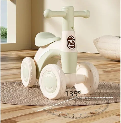 Vista 7 de Balance Bike with 4 Wheels Scratch-Resistant Indoor Outdoor Wiggle car Grey