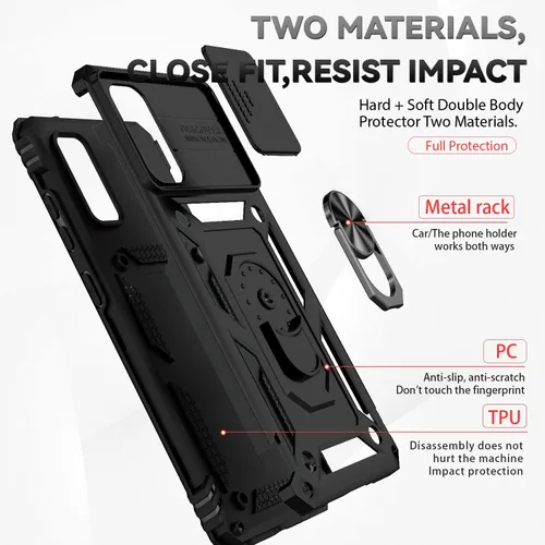 Vista 8 de Funda para Samsung Galaxy S20 con cubierta para lente de cámara, protector de pantalla HD, doble capa de grado militar, probada contra caídas