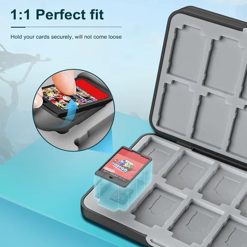 Vista 3 de TiMOVO 48 Game Card Case for Nintendo Switch OLED 2021SwitchSwitch lite, 48 Game Holder Cartridge Case for Switch Game Cards and 24 SD Cards,Compact