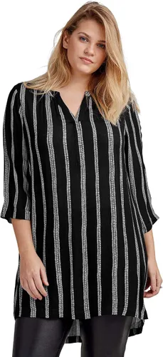 Vista 4 de Ellos Túnica arrugada con cuello de muesca en talla grande para mujer