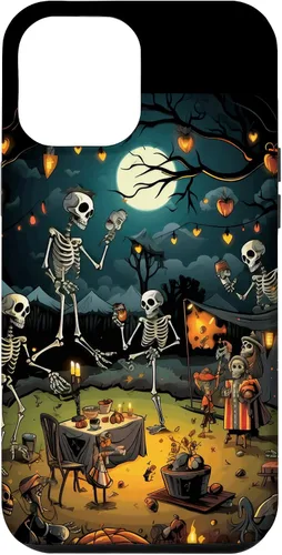Vista 25 de Funda para disfraz de Halloween para iPhone 16 de noche de terror de esqueleto