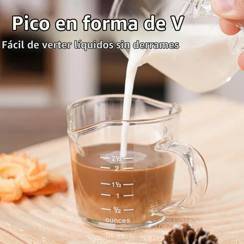 Vista 5 de Vaso de chupito espresso de 3 onzas con boquilla doble Barista con mango de vertido (paquete de 2)